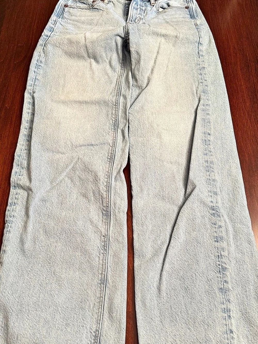 American Eagle Straight Leg Jeans in Blue Waist 0